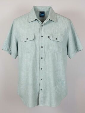 Kavu Men’s Light Heather Green Short-Sleeve Button-Down Shirt